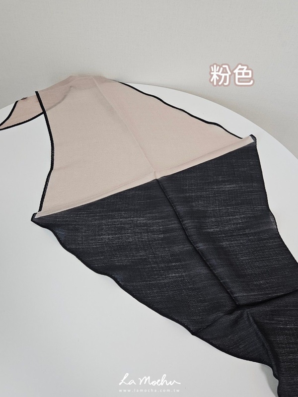 拼色滾邊蠶絲絲巾